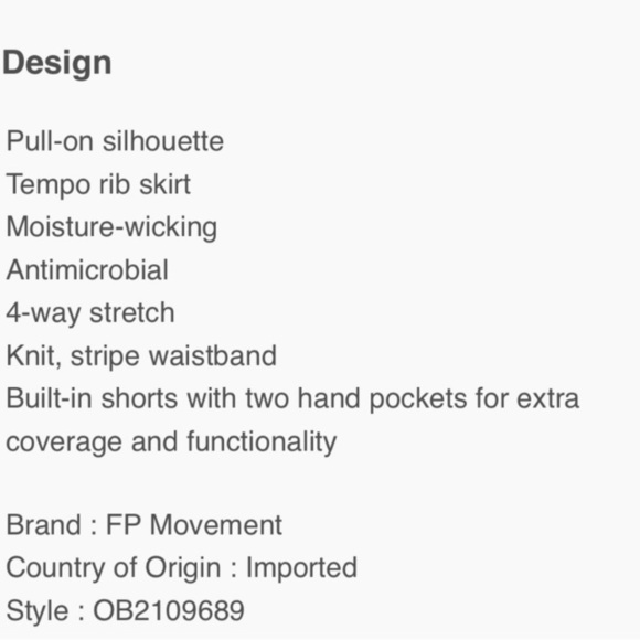 NWT Free People Movement High Dive Blue Sultry Skort size medium - Picture 4 of 10